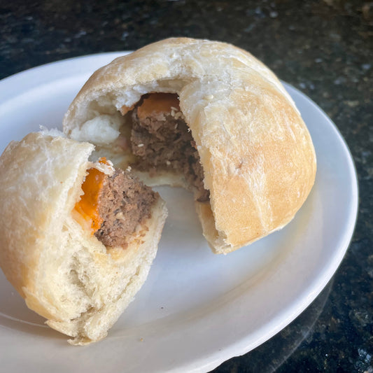 Bacon and Blue Cheese Hamburger Stuffed Bun